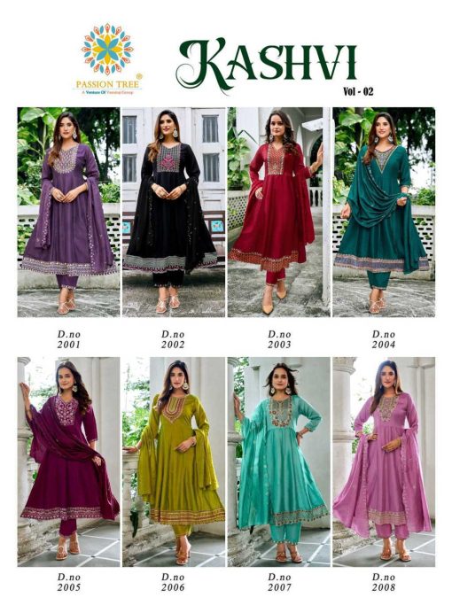 Passion Tree Kashvi Vol 2 Kurti with Dupatta Bottom Silk Catalog 8 Pcs - Image 12