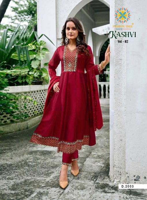 Passion Tree Kashvi Vol 2 Kurti with Dupatta Bottom Silk Catalog 8 Pcs - Image 6