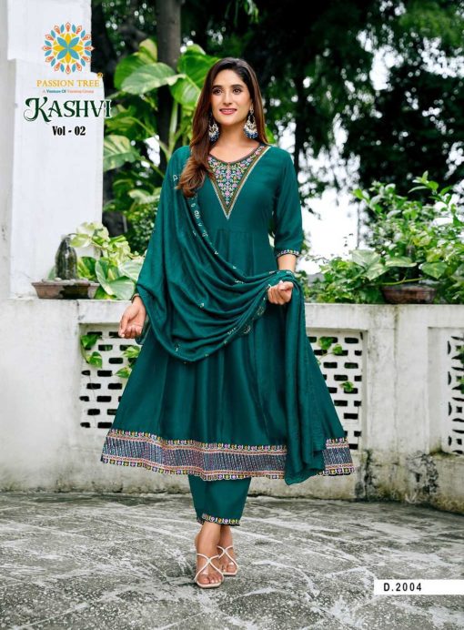 Passion Tree Kashvi Vol 2 Kurti with Dupatta Bottom Silk Catalog 8 Pcs - Image 7