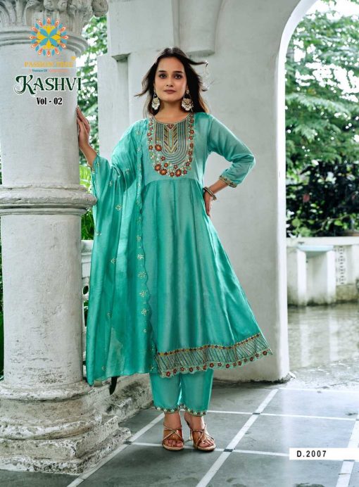 Passion Tree Kashvi Vol 2 Kurti with Dupatta Bottom Silk Catalog 8 Pcs - Image 10