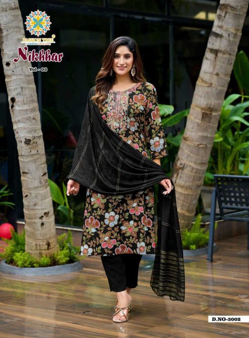 Passion Tree Nikhaar Vol 3 Kurti with Dupatta Bottom Rayon Catalog 8 Pcs - Image 5