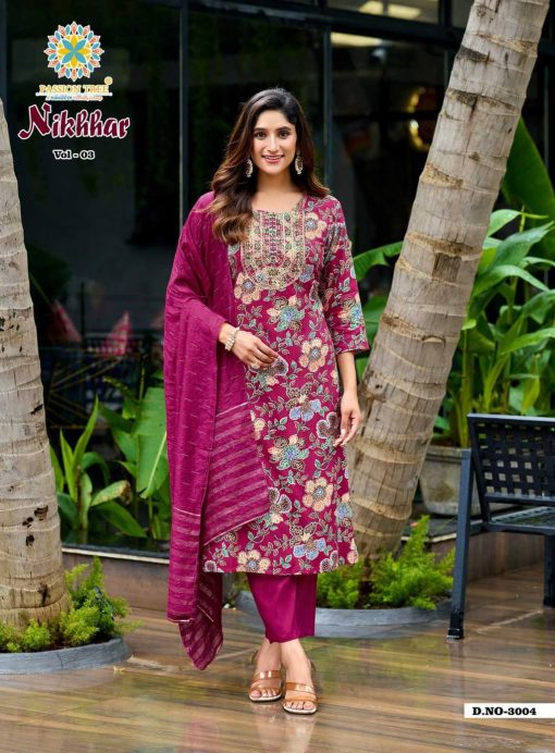 Passion Tree Nikhaar Vol 3 Kurti with Dupatta Bottom Rayon Catalog 8 Pcs - Image 7