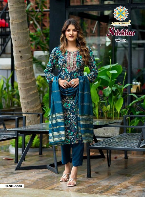 Passion Tree Nikhaar Vol 3 Kurti with Dupatta Bottom Rayon Catalog 8 Pcs - Image 8