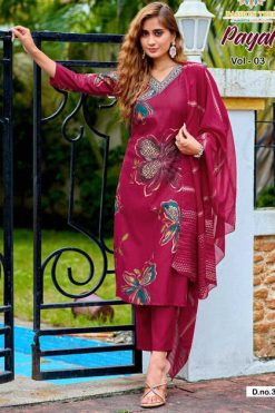 Passion Tree Payal Vol 3 Kurti with Dupatta Bottom Fancy Catalog 8 Pcs 247x371 - Surat Fabrics