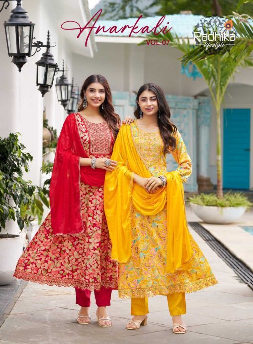 Radhika Anarkali Vol 7 Kurti with Dupatta Bottom Rayon Catalog 6 Pcs - Image 2