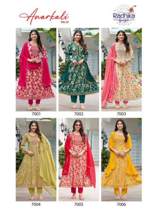 Radhika Anarkali Vol 7 Kurti with Dupatta Bottom Rayon Catalog 6 Pcs - Image 10