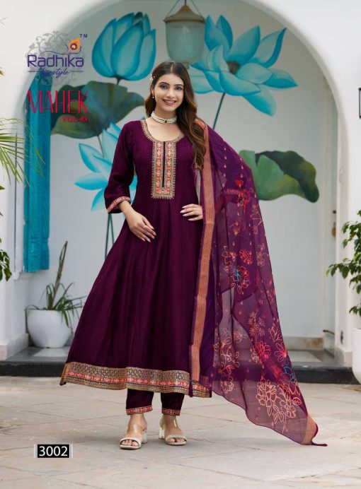 Radhika Mahek Vol 3 Kurti with Dupatta Bottom Silk Catalog 6 Pcs - Image 4