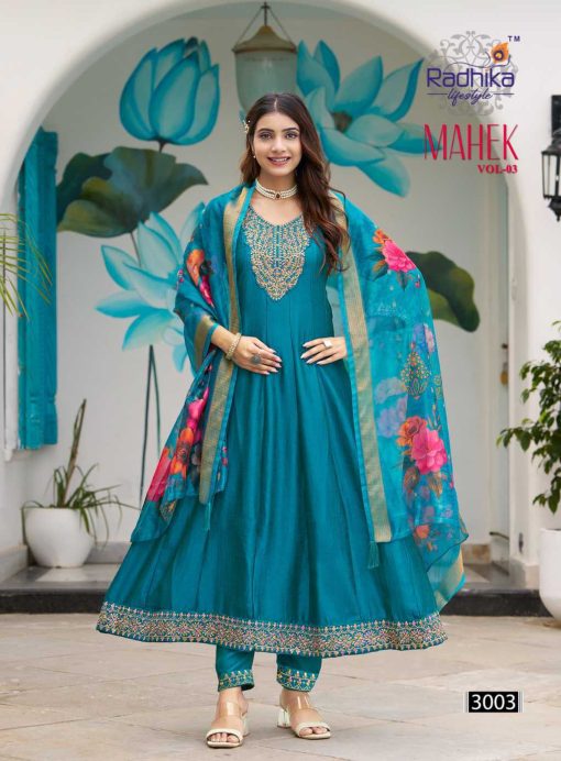 Radhika Mahek Vol 3 Kurti with Dupatta Bottom Silk Catalog 6 Pcs - Image 5