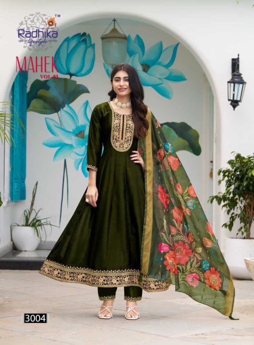 Radhika Mahek Vol 3 Kurti with Dupatta Bottom Silk Catalog 6 Pcs - Image 6
