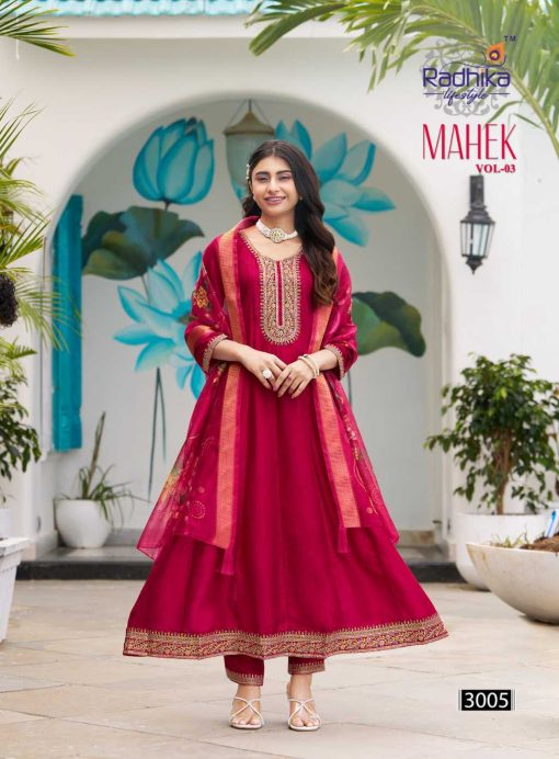 Radhika Mahek Vol 3 Kurti with Dupatta Bottom Silk Catalog 6 Pcs - Image 7