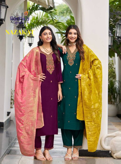 Radhika Nazakat Vol 1 Kurti with Dupatta Bottom Silk Catalog 6 Pcs - Image 9