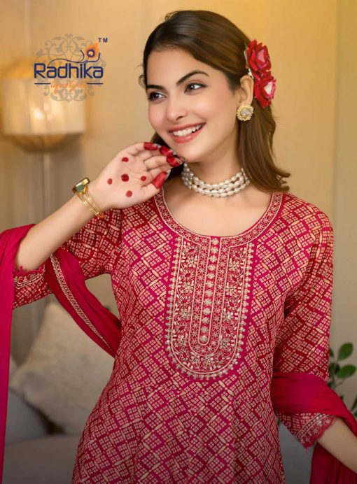 Radhika Prasang Vol 3 Kurti with Dupatta Bottom Rayon Catalog 6 Pcs - Image 3