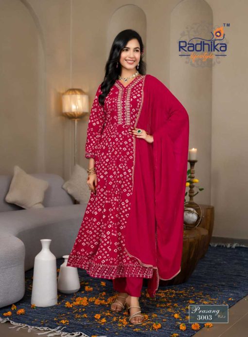 Radhika Prasang Vol 3 Kurti with Dupatta Bottom Rayon Catalog 6 Pcs - Image 6
