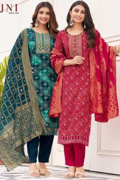 Radhika Sajni Vol 4 Kurti with Dupatta Bottom Rayon Catalog 6 Pcs
