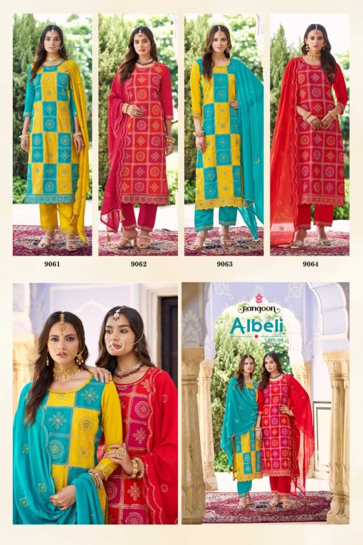Rangoon Albeli Vol 2 by Kessi Silk Readymade Salwar Suit Catalog 4 Pcs - Image 9