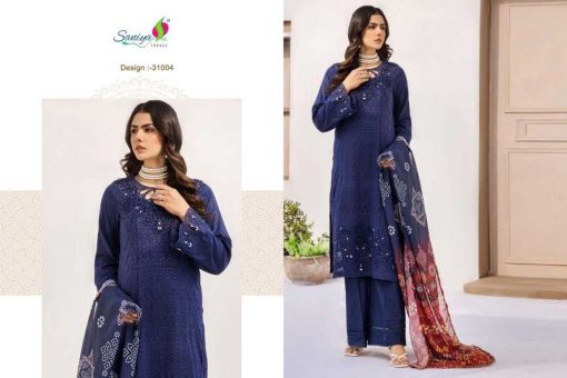 Saniya Trendz Adan Libas Chikankari Vol 32 NX Cotton Salwar Suit Catalog 3 Pcs - Image 4