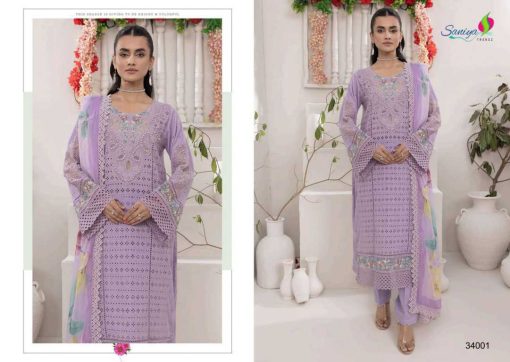 Saniya Trendz Adan Libas Chikankari Vol 34 Cotton Salwar Suit Catalog 4 Pcs - Image 3
