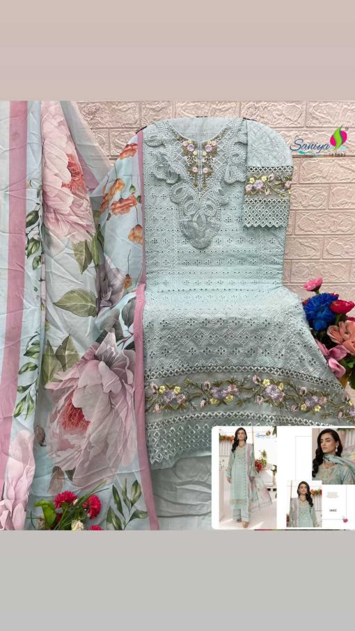 Saniya Trendz Adan Libas Chikankari Vol 34 Cotton Salwar Suit Catalog 4 Pcs - Image 8