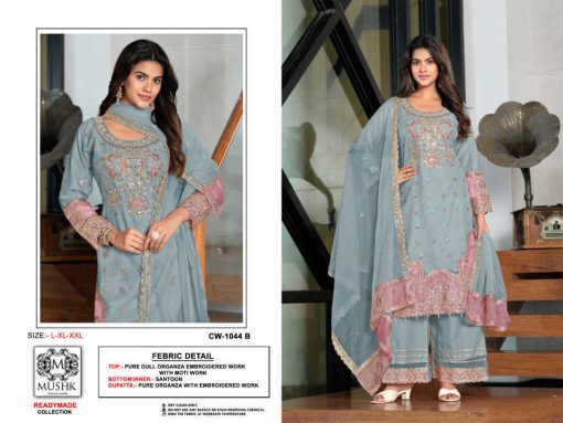 Sharddha Mushk Organza Readymade Salwar Suit Catalog 3 Pcs - Image 2