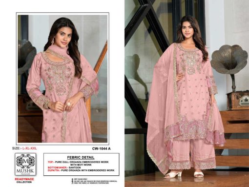 Sharddha Mushk Organza Readymade Salwar Suit Catalog 3 Pcs - Image 3