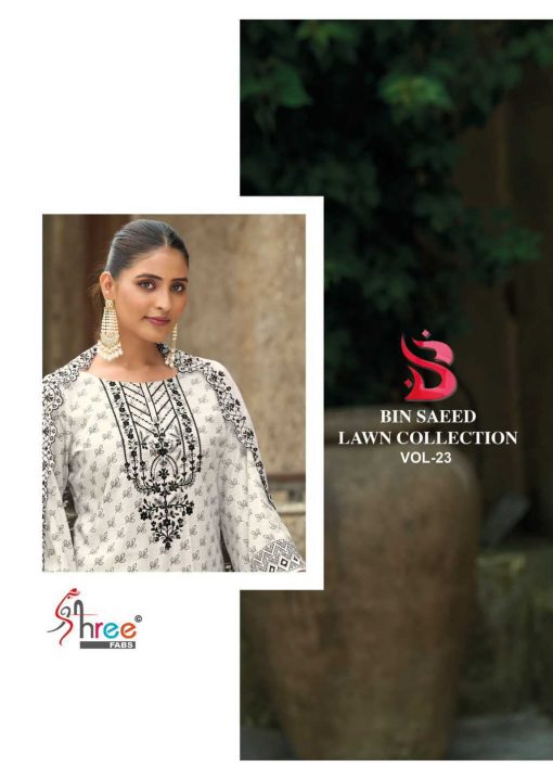Shree Fabs Bin Saeed Lawn Collection Vol 23 Cotton Salwar Suit Catalog 6 Pcs - Image 19