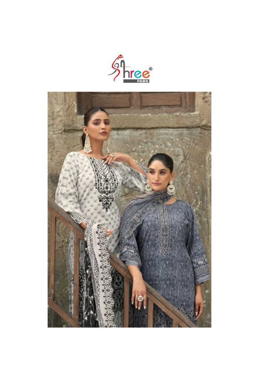 Shree Fabs Bin Saeed Lawn Collection Vol 23 Cotton Salwar Suit Catalog 6 Pcs - Image 4