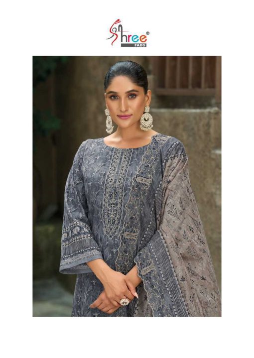 Shree Fabs Bin Saeed Lawn Collection Vol 23 Cotton Salwar Suit Catalog 6 Pcs - Image 7