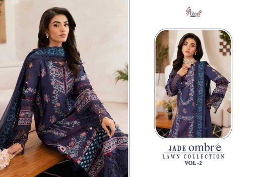 Shree Fabs Jade Ombre Lawn Collection Vol 2 Cotton Salwar Suit Catalog 5 Pcs - Image 2