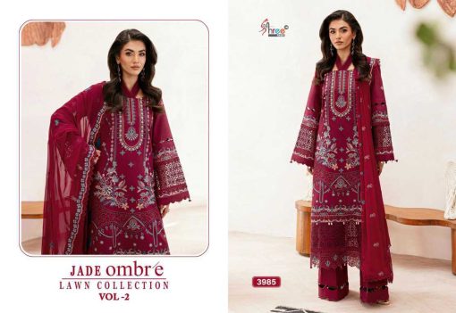 Shree Fabs Jade Ombre Lawn Collection Vol 2 Cotton Salwar Suit Catalog 5 Pcs - Image 12