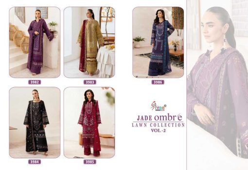 Shree Fabs Jade Ombre Lawn Collection Vol 2 Cotton Salwar Suit Catalog 5 Pcs - Image 13