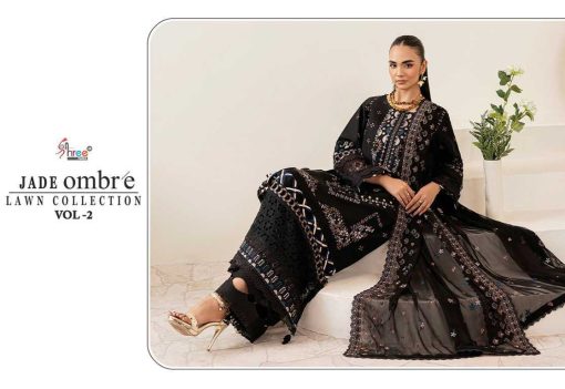Shree Fabs Jade Ombre Lawn Collection Vol 2 Cotton Salwar Suit Catalog 5 Pcs - Image 3