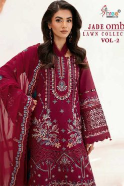 Shree Fabs Jade Ombre Lawn Collection Vol 2 Cotton Salwar Suit Catalog 5 Pcs