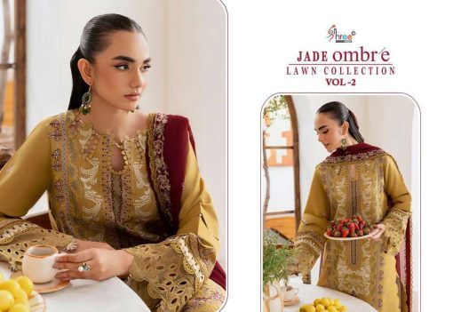 Shree Fabs Jade Ombre Lawn Collection Vol 2 Cotton Salwar Suit Catalog 5 Pcs - Image 4