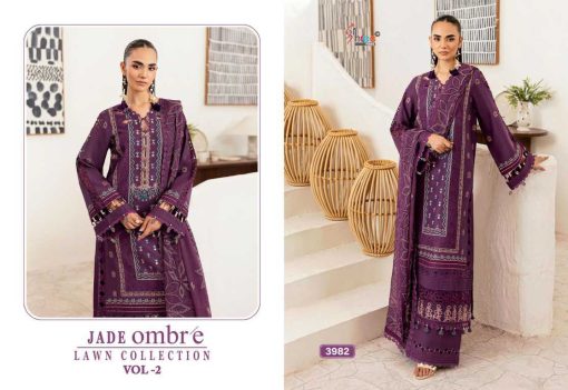 Shree Fabs Jade Ombre Lawn Collection Vol 2 Cotton Salwar Suit Catalog 5 Pcs - Image 5
