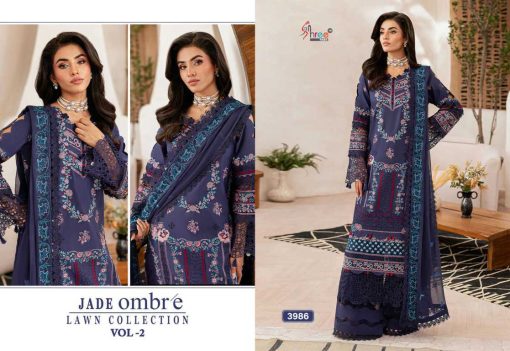 Shree Fabs Jade Ombre Lawn Collection Vol 2 Cotton Salwar Suit Catalog 5 Pcs - Image 6