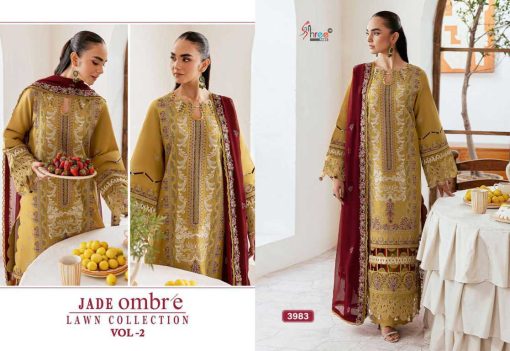 Shree Fabs Jade Ombre Lawn Collection Vol 2 Cotton Salwar Suit Catalog 5 Pcs - Image 7