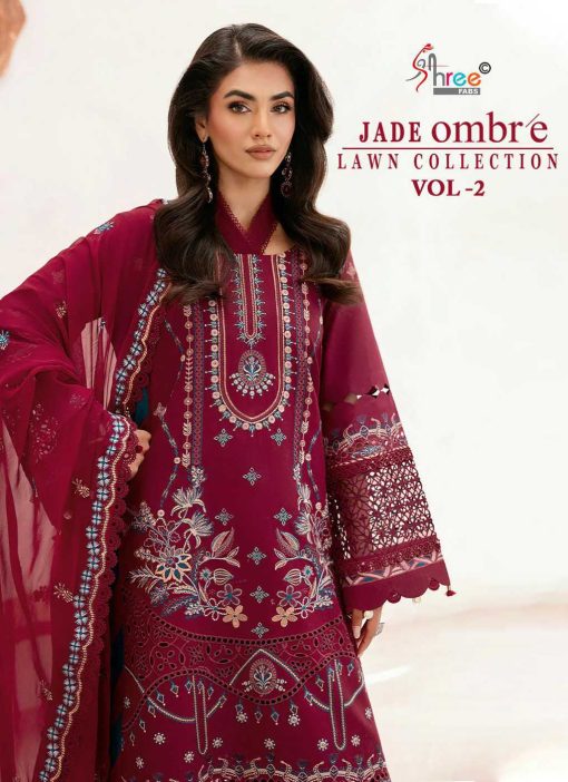 Shree Fabs Jade Ombre Lawn Collection Vol 2 Cotton Salwar Suit Catalog 5 Pcs - Image 10