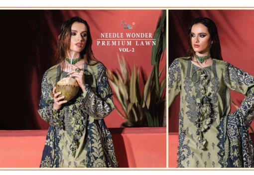 Shree Fabs Needle Wonder Premium Lawn Vol 2 Chiffon Cotton Salwar Suit Catalog 7 Pcs - Image 13