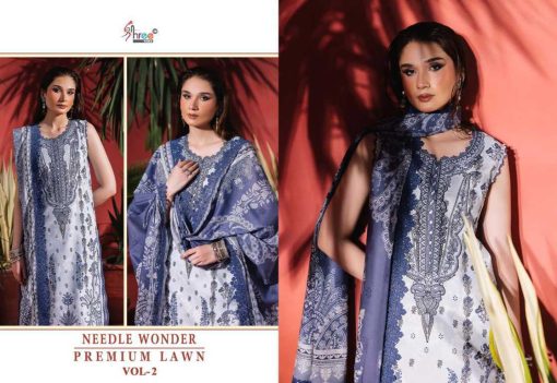 Shree Fabs Needle Wonder Premium Lawn Vol 2 Chiffon Cotton Salwar Suit Catalog 7 Pcs - Image 15