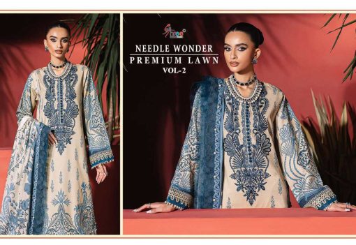 Shree Fabs Needle Wonder Premium Lawn Vol 2 Chiffon Cotton Salwar Suit Catalog 7 Pcs - Image 16