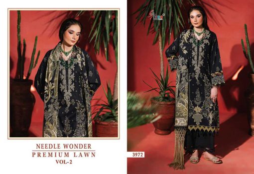 Shree Fabs Needle Wonder Premium Lawn Vol 2 Chiffon Cotton Salwar Suit Catalog 7 Pcs - Image 3