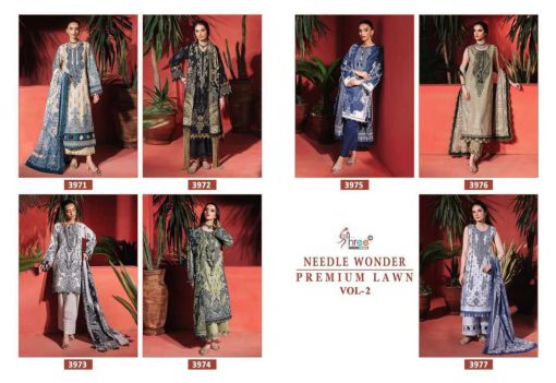 Shree Fabs Needle Wonder Premium Lawn Vol 2 Chiffon Cotton Salwar Suit Catalog 7 Pcs - Image 31