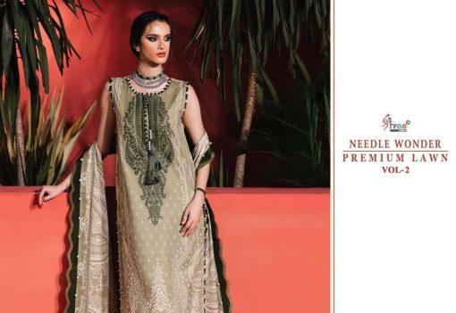 Shree Fabs Needle Wonder Premium Lawn Vol 2 Chiffon Cotton Salwar Suit Catalog 7 Pcs - Image 5