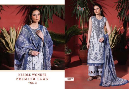 Shree Fabs Needle Wonder Premium Lawn Vol 2 Chiffon Cotton Salwar Suit Catalog 7 Pcs - Image 6