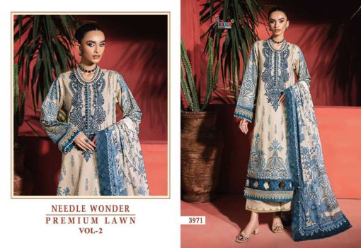 Shree Fabs Needle Wonder Premium Lawn Vol 2 Chiffon Cotton Salwar Suit Catalog 7 Pcs - Image 9
