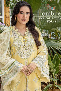 Shree Fabs Ombre Lawn Collection 25 Vol 5 Chiffon Cotton Salwar Suit Catalog 4 Pcs