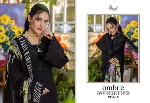 Shree Fabs Ombre Lawn Collection 25 Vol 5 Chiffon Cotton Salwar Suit Catalog 4 Pcs - Image 8