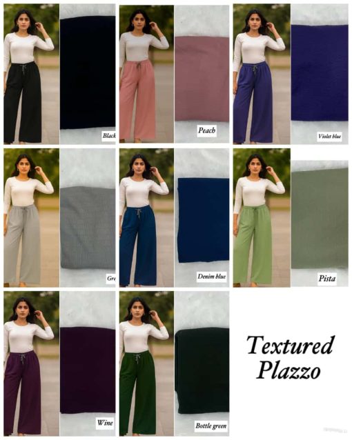 Textured Palazzo Wholesale Catalog 8 Pcs - Image 10