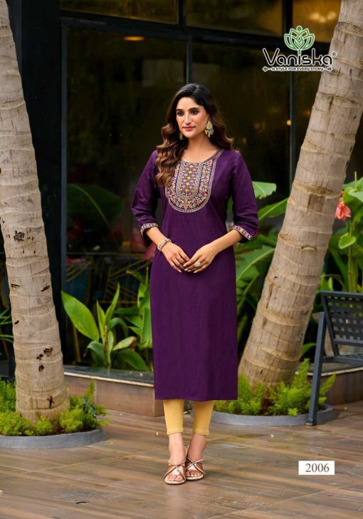 Vaniska Five Star Vol 2 Silk Kurti Catalog 8 Pcs - Image 12