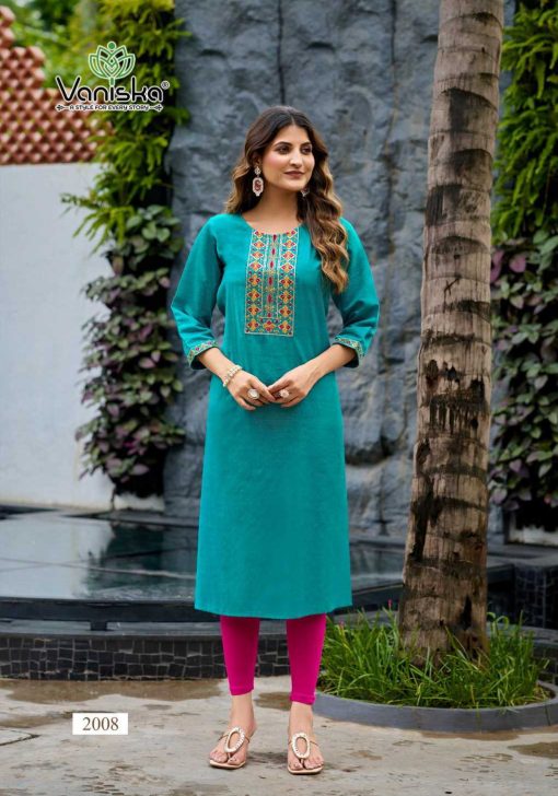 Vaniska Five Star Vol 2 Silk Kurti Catalog 8 Pcs - Image 15